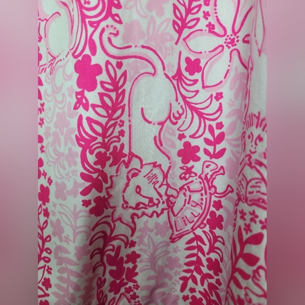Lilly Pulitzer 100% Cotton Livie Pink Halter Top Dress sz 4 - Picture 14 of 15